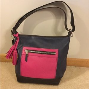 Coach Legacy Color-block Leather Duffle Handbag